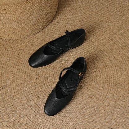 Mariano - Zapatos Mary Jane de cuero con hebilla