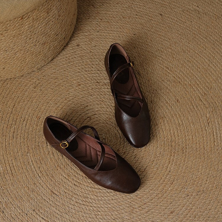 Mariano - Zapatos Mary Jane de cuero con hebilla