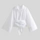 Solenne - Stylish Cotton Women Top With Tie Waist