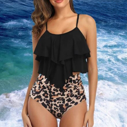 Women 2 Piece High Waisted Ruffle Tankini Set - Image 5