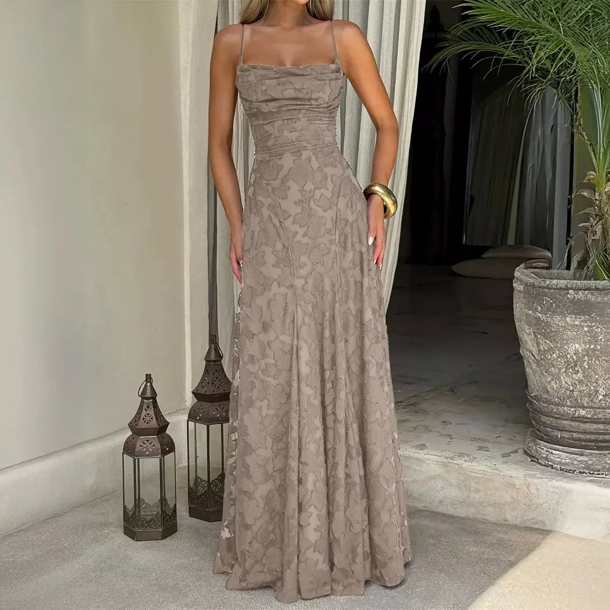 Women Floral Embroidered Maxi Dress Wedding Guest Evening Gown - Image 19