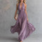 Women Flowy Halter Deep V-Neck Maxi Dress Summer