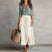 Women Two Piece Skirt Set Button Down Blouse Midi Skirt