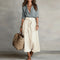 Women Two Piece Skirt Set Button Down Blouse Midi Skirt