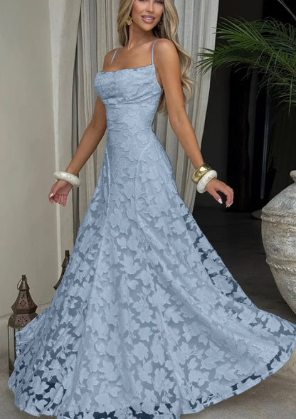 Women Floral Embroidered Maxi Dress Wedding Guest Evening Gown - Image 15
