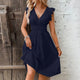 Women V-Neck Smocked Waist Summer Dress - Image 5