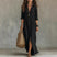 Women's Linen Maxi Dress Button Front Flowy Summer - Image 2