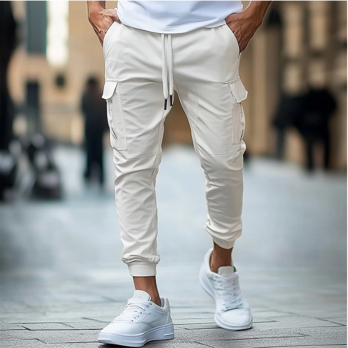 Norman - Pantalones Cargo para Hombre Bolsillos Espaciosos Tela Ligera y Duradera