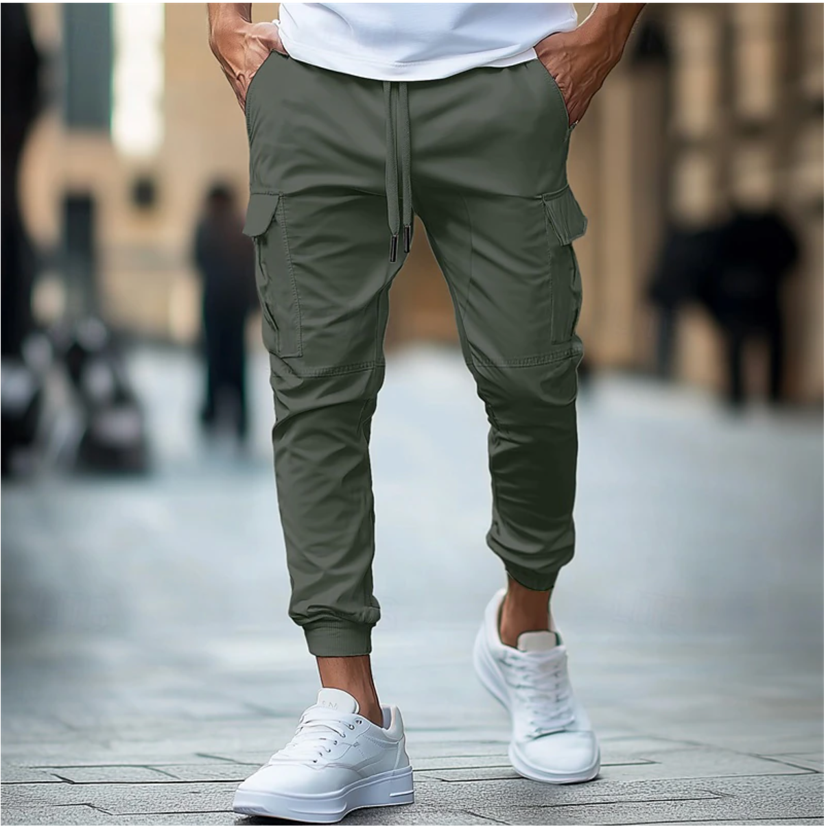 Norman - Pantalones Cargo para Hombre Bolsillos Espaciosos Tela Ligera y Duradera