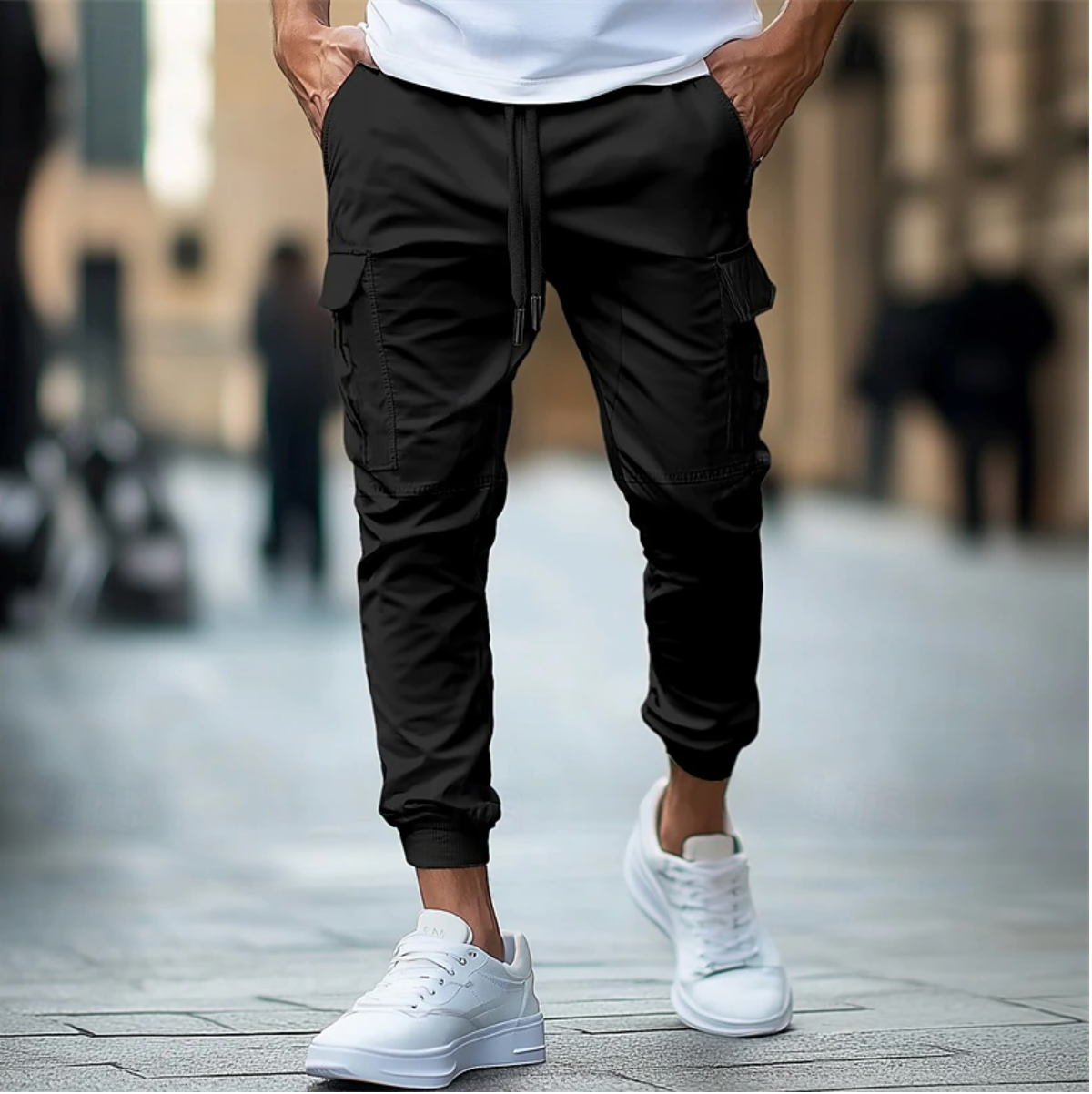 Norman - Pantalones Cargo para Hombre Bolsillos Espaciosos Tela Ligera y Duradera