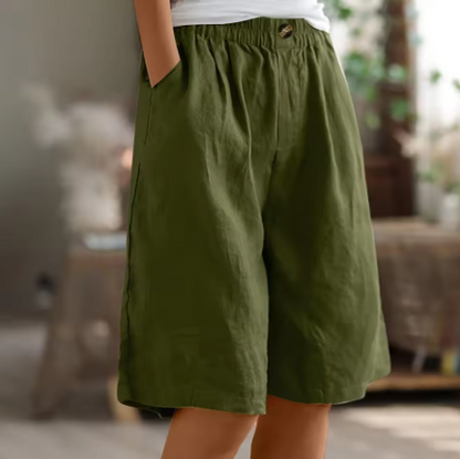 Women's Linen Bermuda Shorts Relaxed Fit