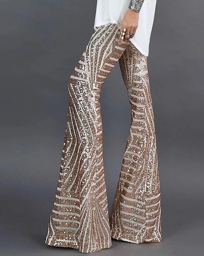 Lurevia - Pantalones Brillantes Flare