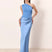 Selminda - Rochie maxi din satin cu un umăr gol