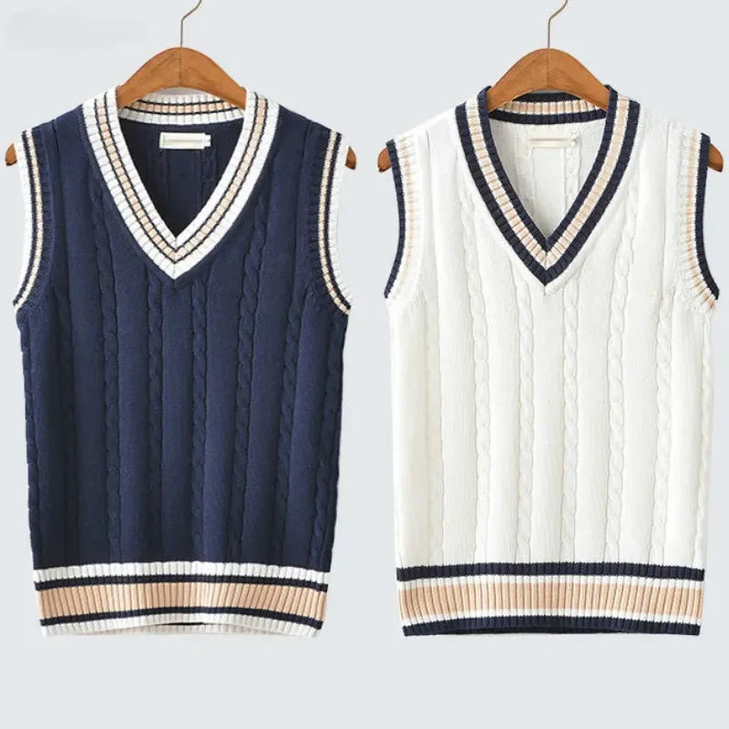 Halric – Gilet tricoté à col en V pour homme