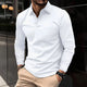 Leandro - Mens Long Sleeve Polo Shirt With Buttons