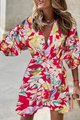 Serelyn - Summer Dress Short Sleeve V Neck With Ruffles