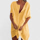 Women Loose Fit Tunic Midi Dress Casual Summer V-Neck Short Sleeve - Image 7