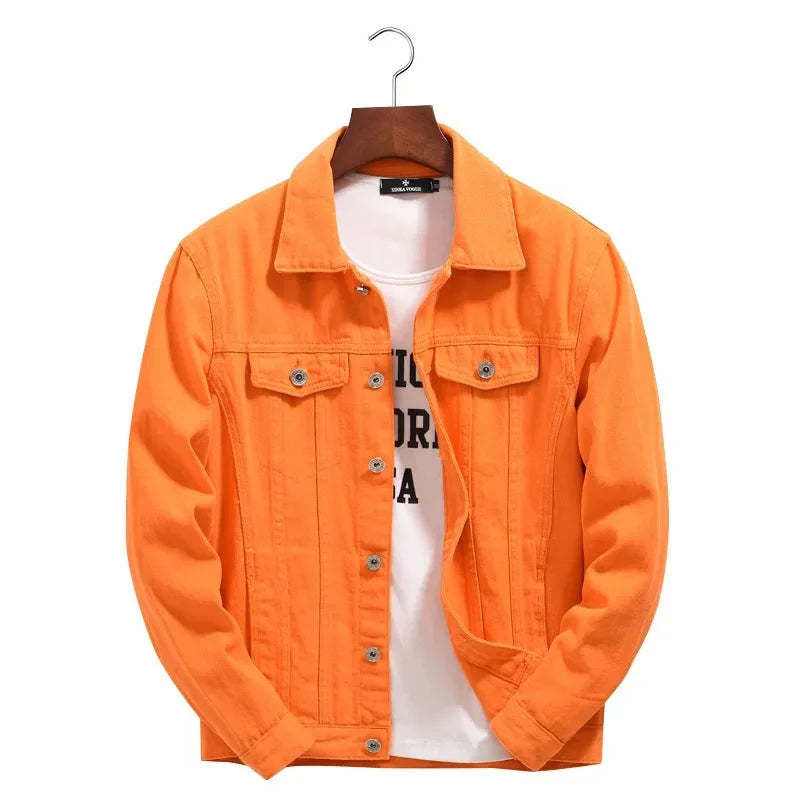 Torvane - Mens Orange Denim Jacket
