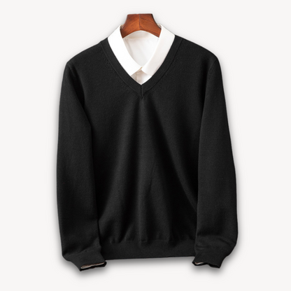 Slim fit V-hals sweater til mænd