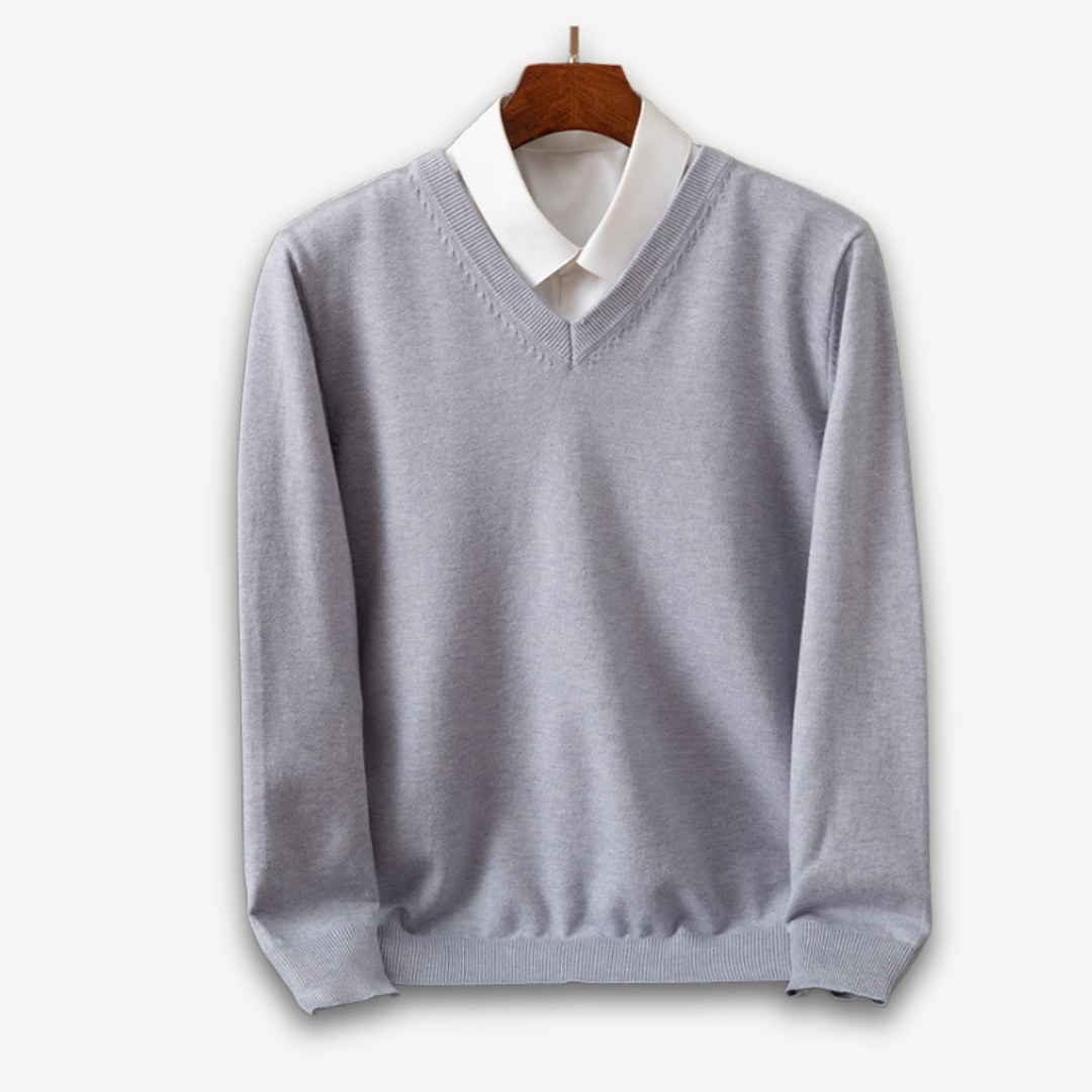 Slim fit V-hals sweater til mænd