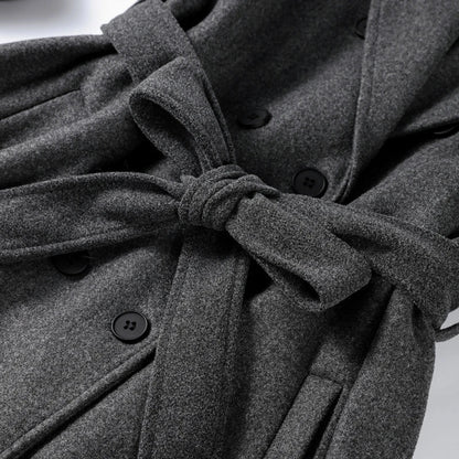 Marivelle – Long Wool Blend Trench Coat for Women