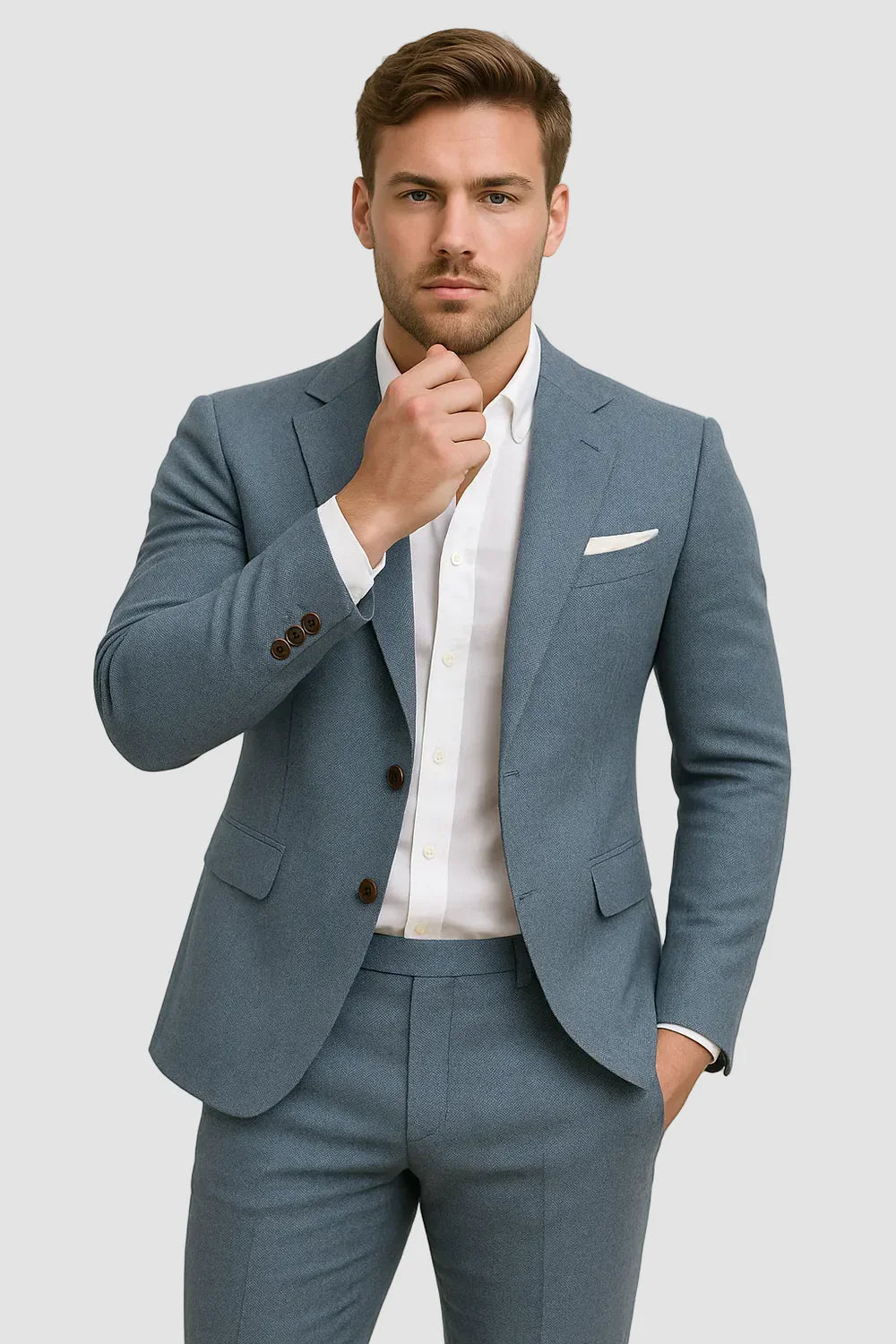 Men's Slim Fit Two Piece Blazer Trouser Suit Set