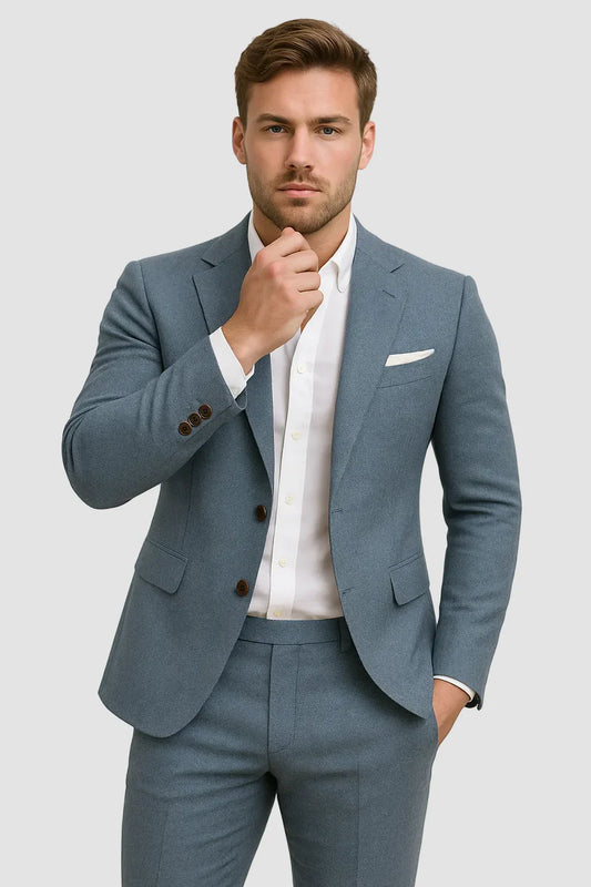 Men's Slim Fit Two Piece Blazer Trouser Suit Set