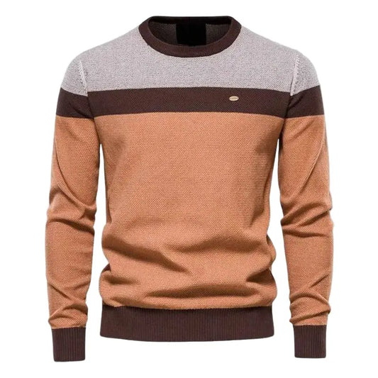 Striped Crew Neck Sweater for Men Azzoria