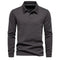 Polo à col structuré manches longues pour homme