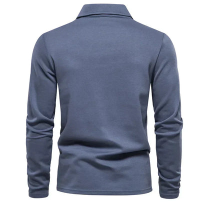 Polo à col structuré manches longues pour homme