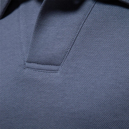 Polo à col structuré manches longues pour homme