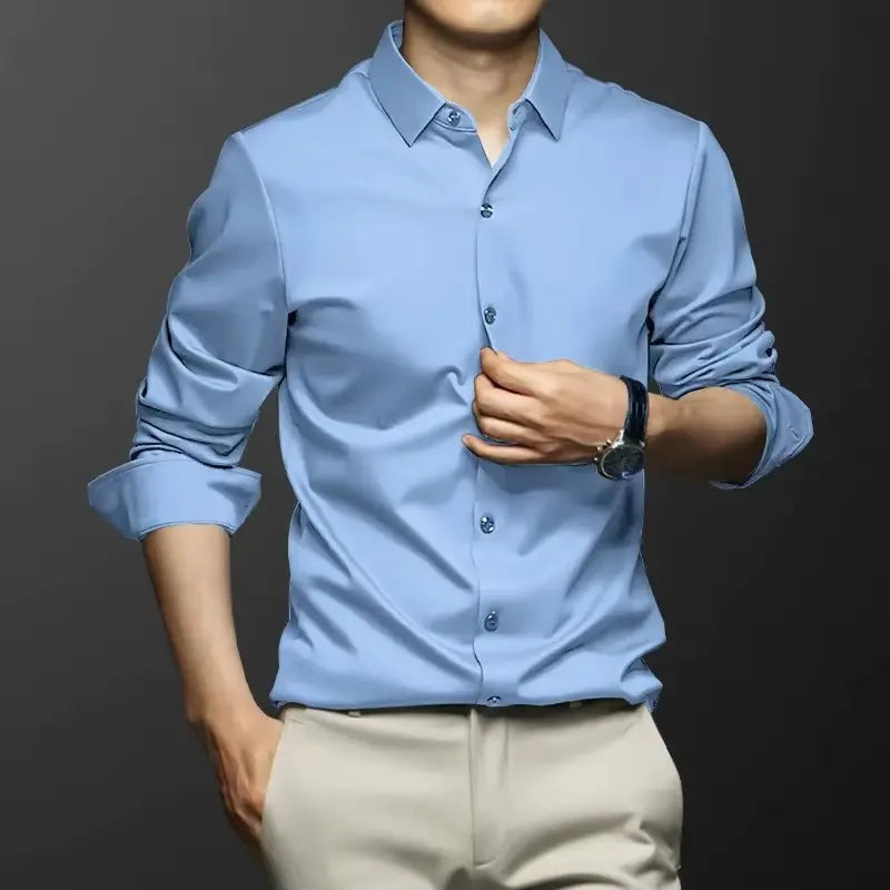 Structured Long-Sleeve Shirt for Men Azzoria