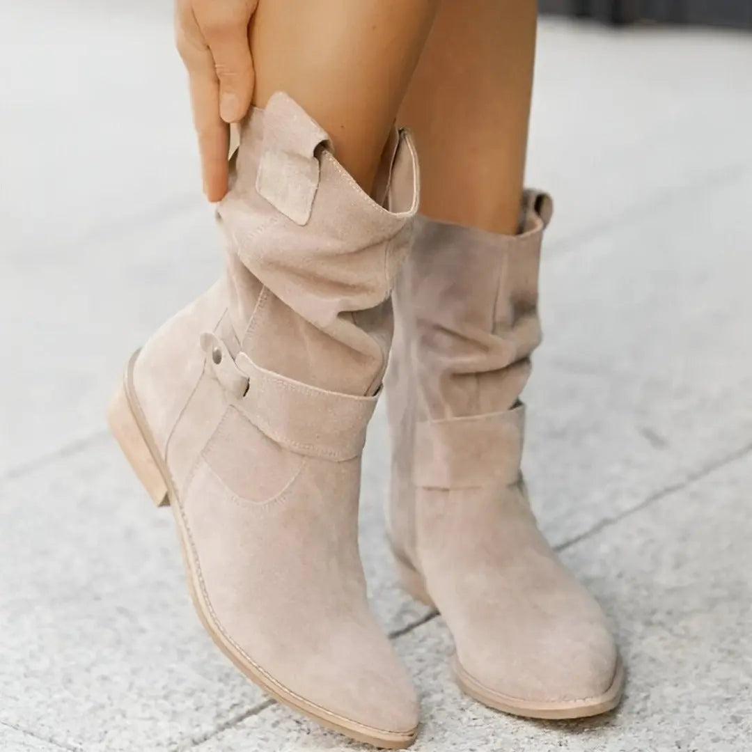 Stud Strap Ankle Boots with Cushioned Footbed for Women Azzoria