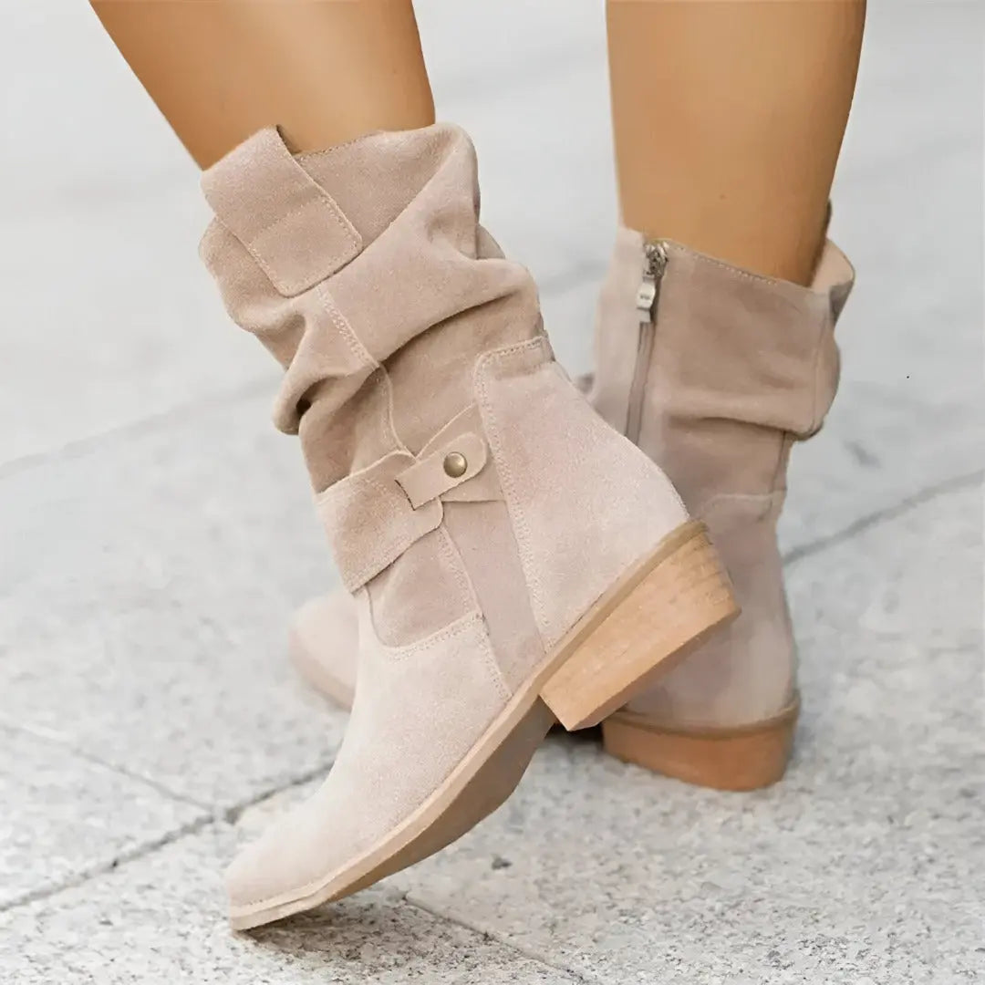 Stud Strap Ankle Boots with Cushioned Footbed for Women Azzoria