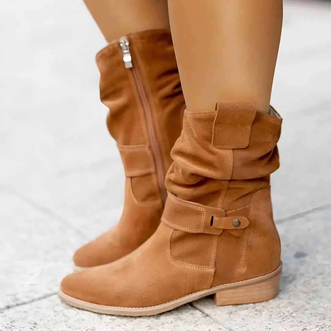 Stud Strap Ankle Boots with Cushioned Footbed for Women Azzoria