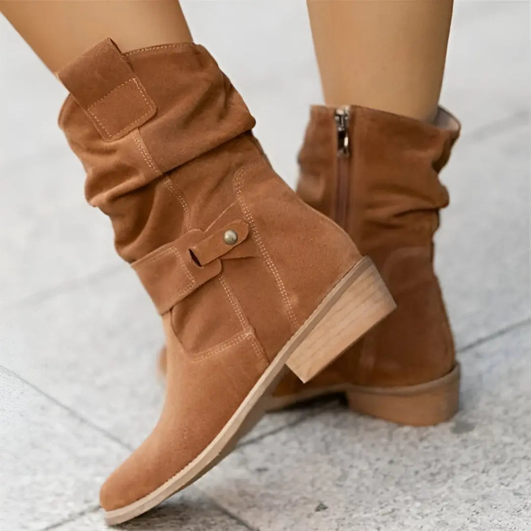 Stud Strap Ankle Boots with Cushioned Footbed for Women Azzoria