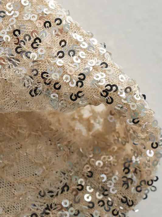 Sylveria - Silver Shimmer Mini Dress