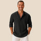 Textured Henley Shirt for Men Azzoria