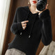 Textured Knit Hoodie Sweater for Women Azzoria