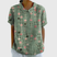 Women Linen Floral Print Short Sleeve Collared Blouse - Image 8