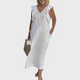 Emmara - Rochie maxi casual fără mâneci cu buzunare
