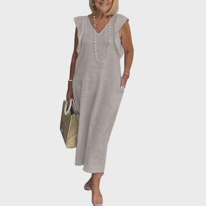 Emmara - Robe maxi décontractée sans manches avec poches