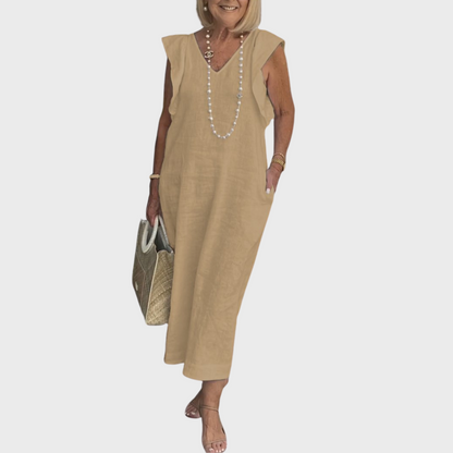 Emmara - Robe maxi décontractée sans manches avec poches
