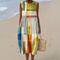 Women Geometric Print Flowy Midi Summer Dress