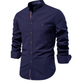 Tavionn - Mens Long Sleeve Shirt With Stand Collar