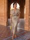 Kristina - Elegante abito midi stampato con cintura in vita