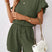 Tamirelle – Completo con top a maniche arricciate e pantaloncini a vita alta