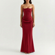 Valezza – Rochie maxi elegantă drapată fără bretele