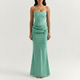 Valezza – Rochie maxi elegantă drapată fără bretele