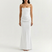 Valezza – Elegant Strapless Draped Maxi Dress